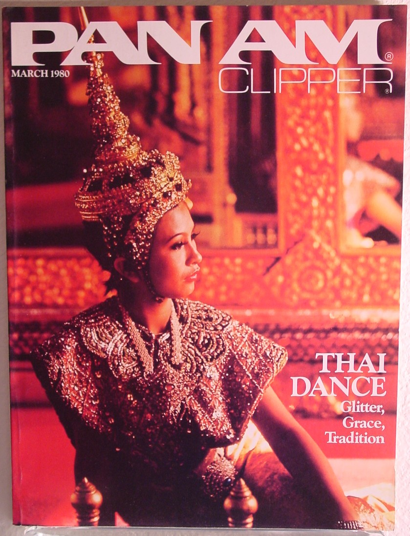 1980 March Clipper in-fligh Magazine with a cover story on Thai Dance.